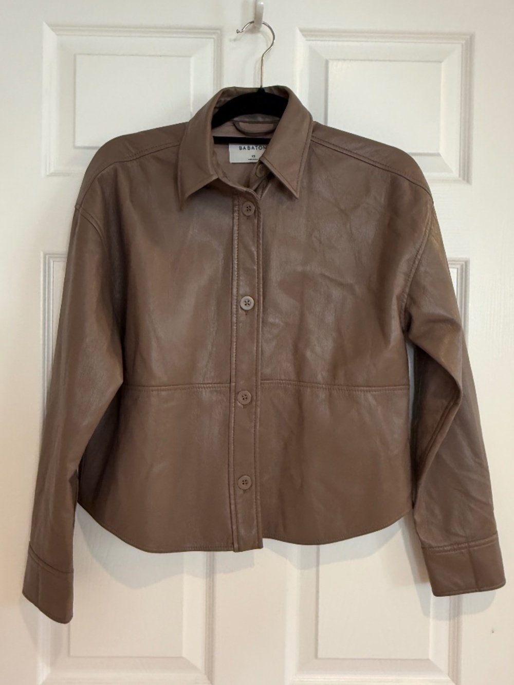 Aritzia Babaton Pelli Hip Shirt Jacket Shacket Taupe Brown Size XS